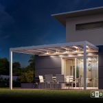 Alu Terrassendach mit VSG-Glas und LED Strips Stobag Nyon